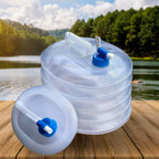 Outdoor Camping Collapsible Water Container with Carry Handle &amp; Tap Valve