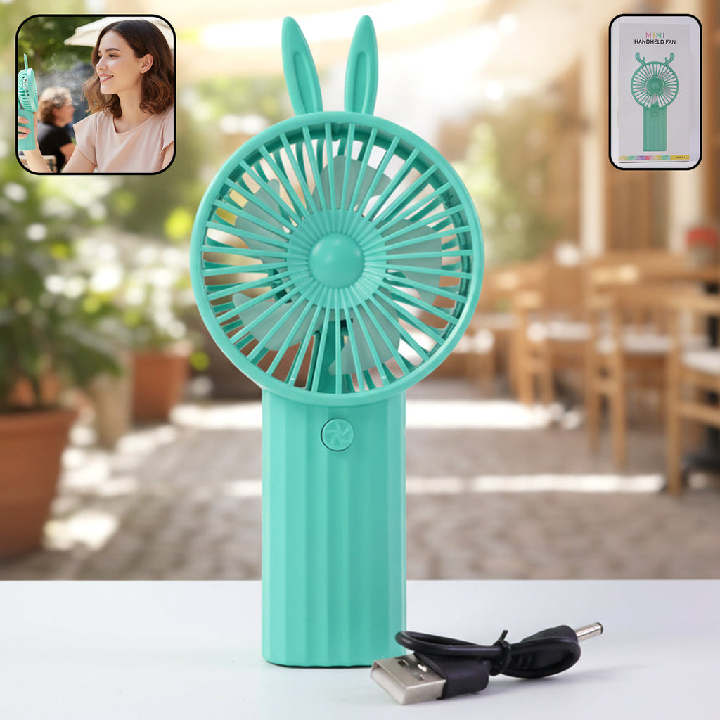 Cute Bunny Ear Mini Fan – Cool Breeze with Adorable Style