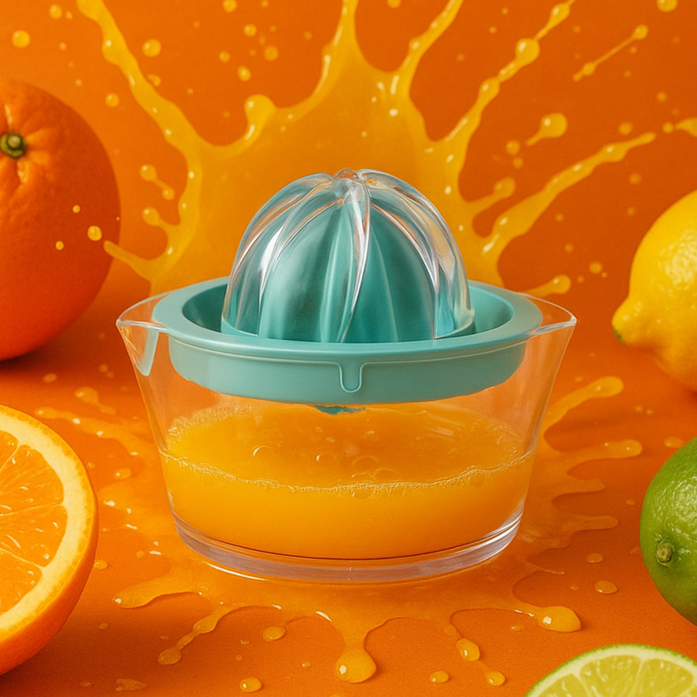 Manual Orange Lemon Citrus Juicer Squeezer – Press &amp; Pourer with Lid (Plastic, 1 Pc)