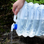 Outdoor Camping Collapsible Water Container with Carry Handle &amp; Tap Valve