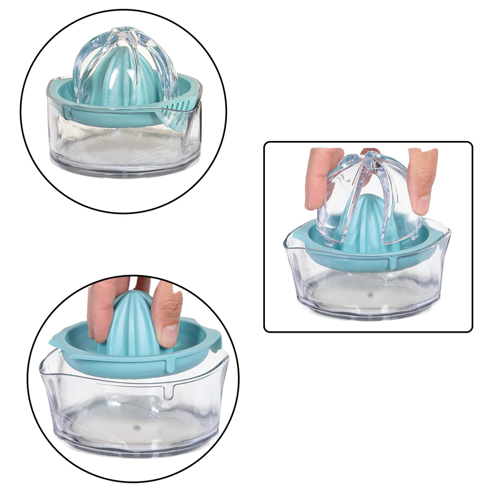 Manual Orange Lemon Citrus Juicer Squeezer – Press &amp; Pourer with Lid (Plastic, 1 Pc)