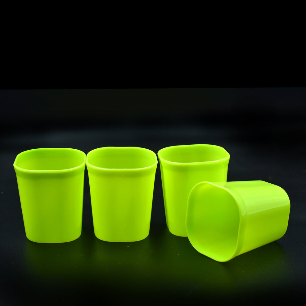 Plastic Drinking Glass Set – For Milk, Water &amp; Juice (Pack of 4)