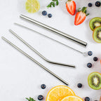 Reusable Stainless Steel Straws with Case (4 Pc Set)