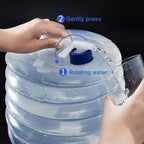 Outdoor Camping Collapsible Water Container with Carry Handle &amp; Tap Valve