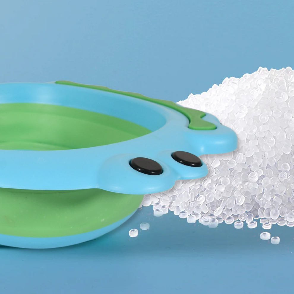 Frog Shape Foldable Baby Wash Basin – Space-Saving Face Washing Tub (33×31cm)