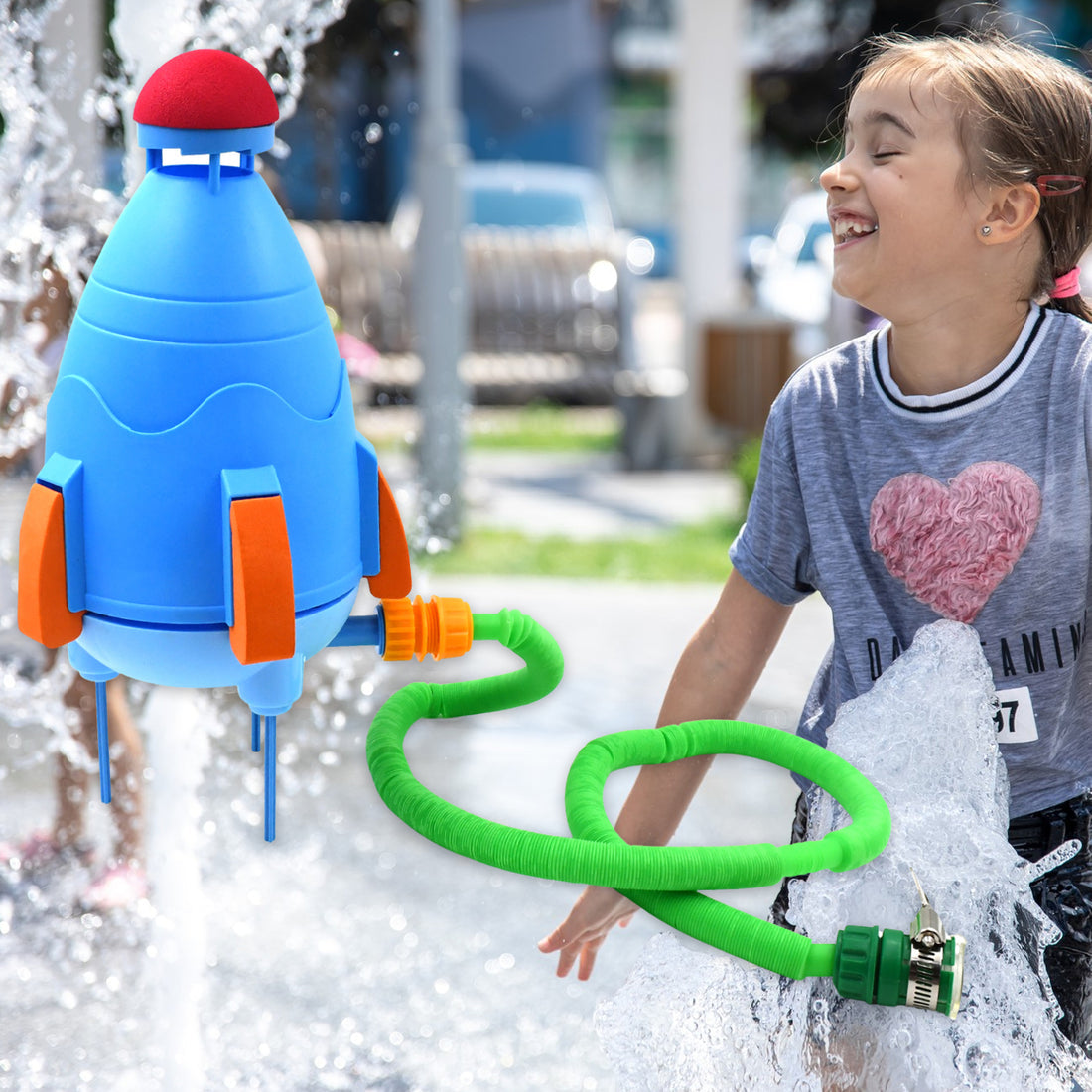 Sprinkler Rocket Launcher Summer Toy for Kids (1 Set)