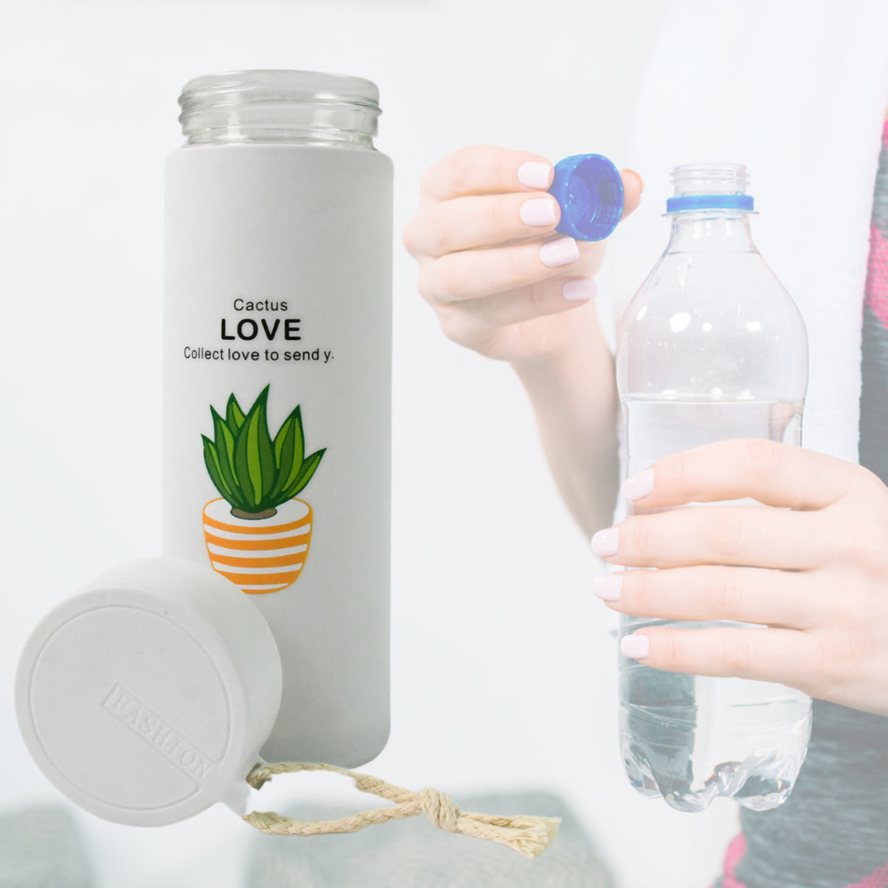 FitFuzion Outdoor Sport Glass Water Bottle – Leakproof &amp; Stylish Hydration