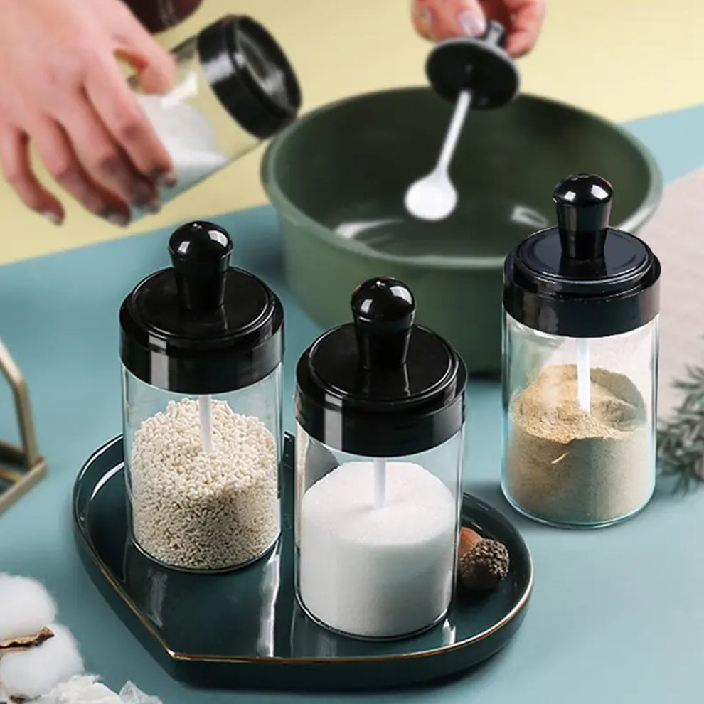 Spice Box Glass Jars – Multipurpose Masala Seasoning Box Set (1 Pc)