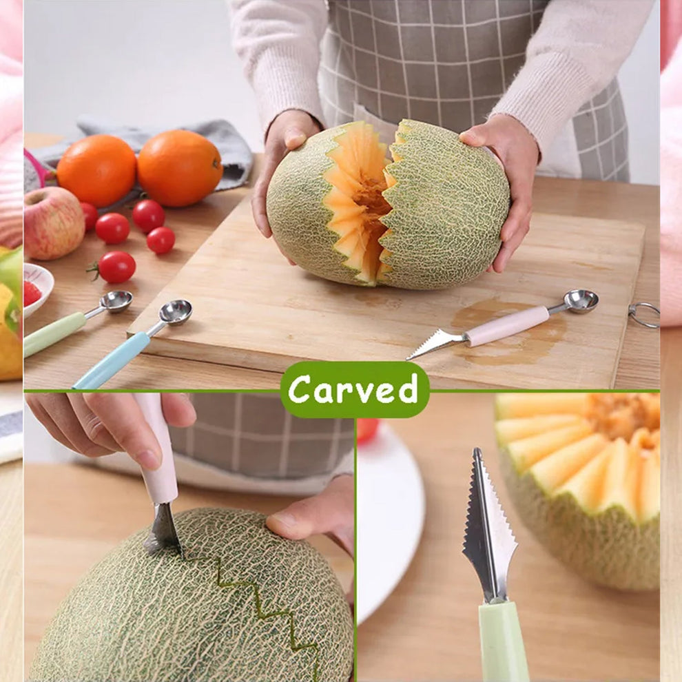 Multifunctional Fruit Scooper &amp; Peeler – Garnish Kit
