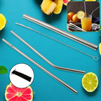 Reusable Stainless Steel Straws with Case (4 Pc Set)