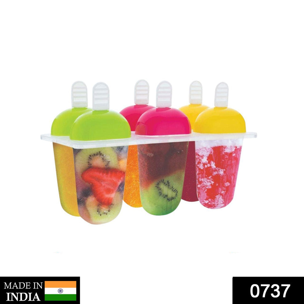 6 Pcs Multicolor Kulfi & Ice Cream Mold Set – Homemade Frozen Treats Made Easy