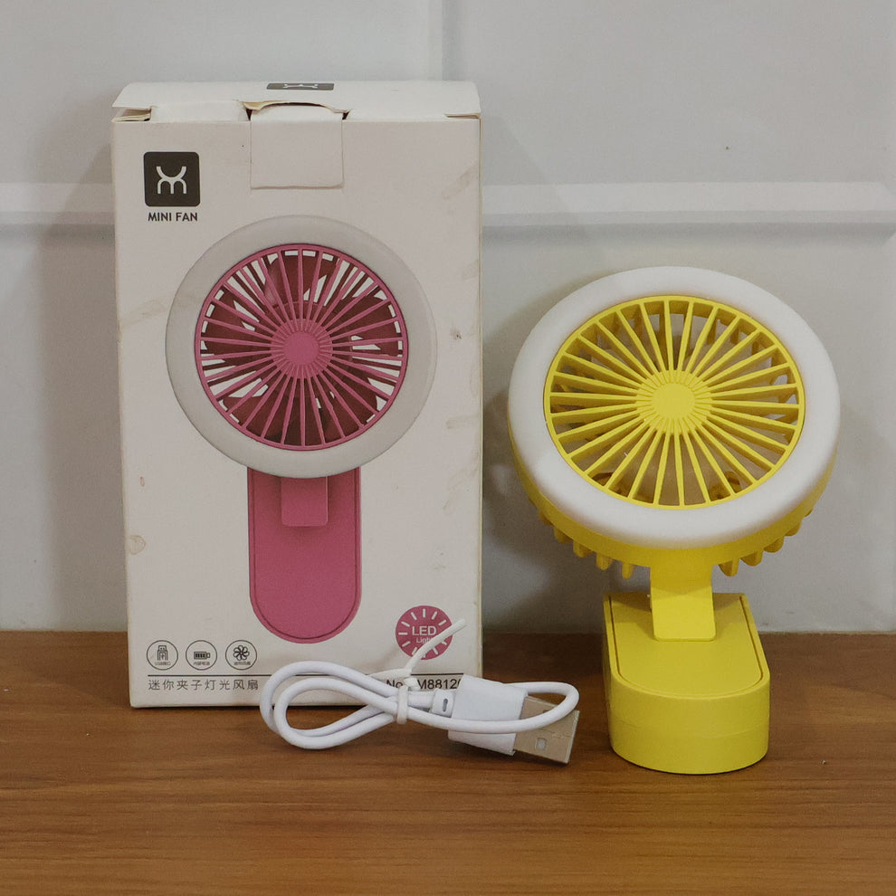 Portable Rechargeable Mini Table Fan with LED Light