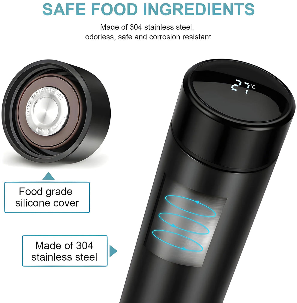 Vacuum Insulated Water Bottle with LED Temperature Display (1 Pc)