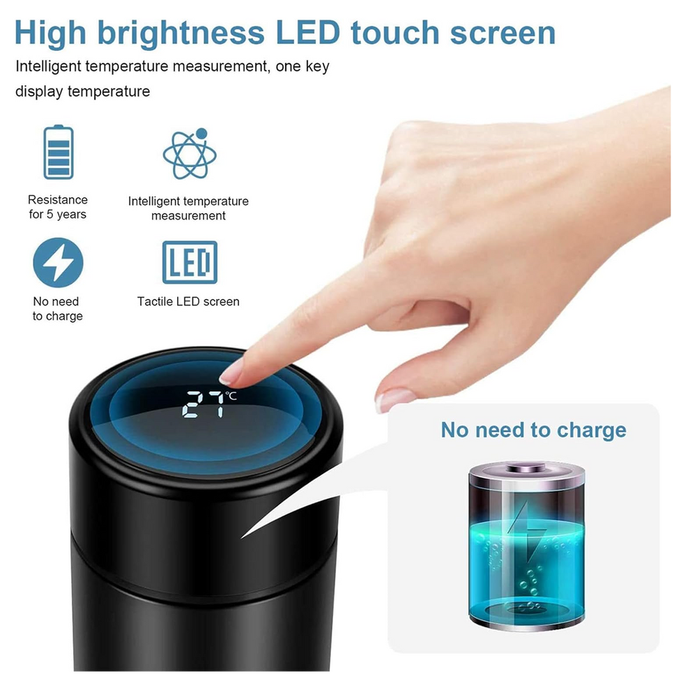 Vacuum Insulated Water Bottle with LED Temperature Display (1 Pc)