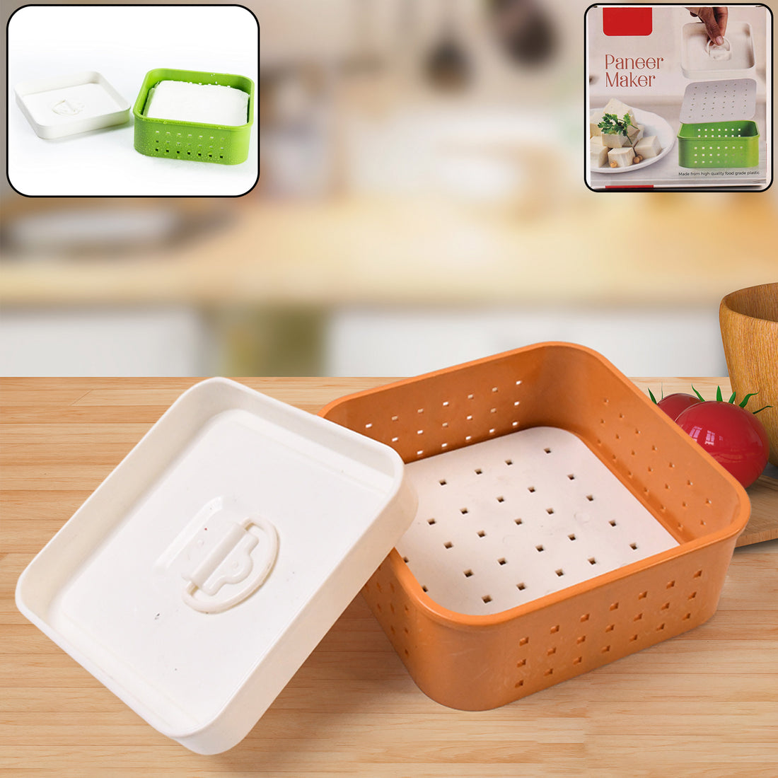 Square Shape Paneer Maker with Lid – Tofu & Sprouts Mould