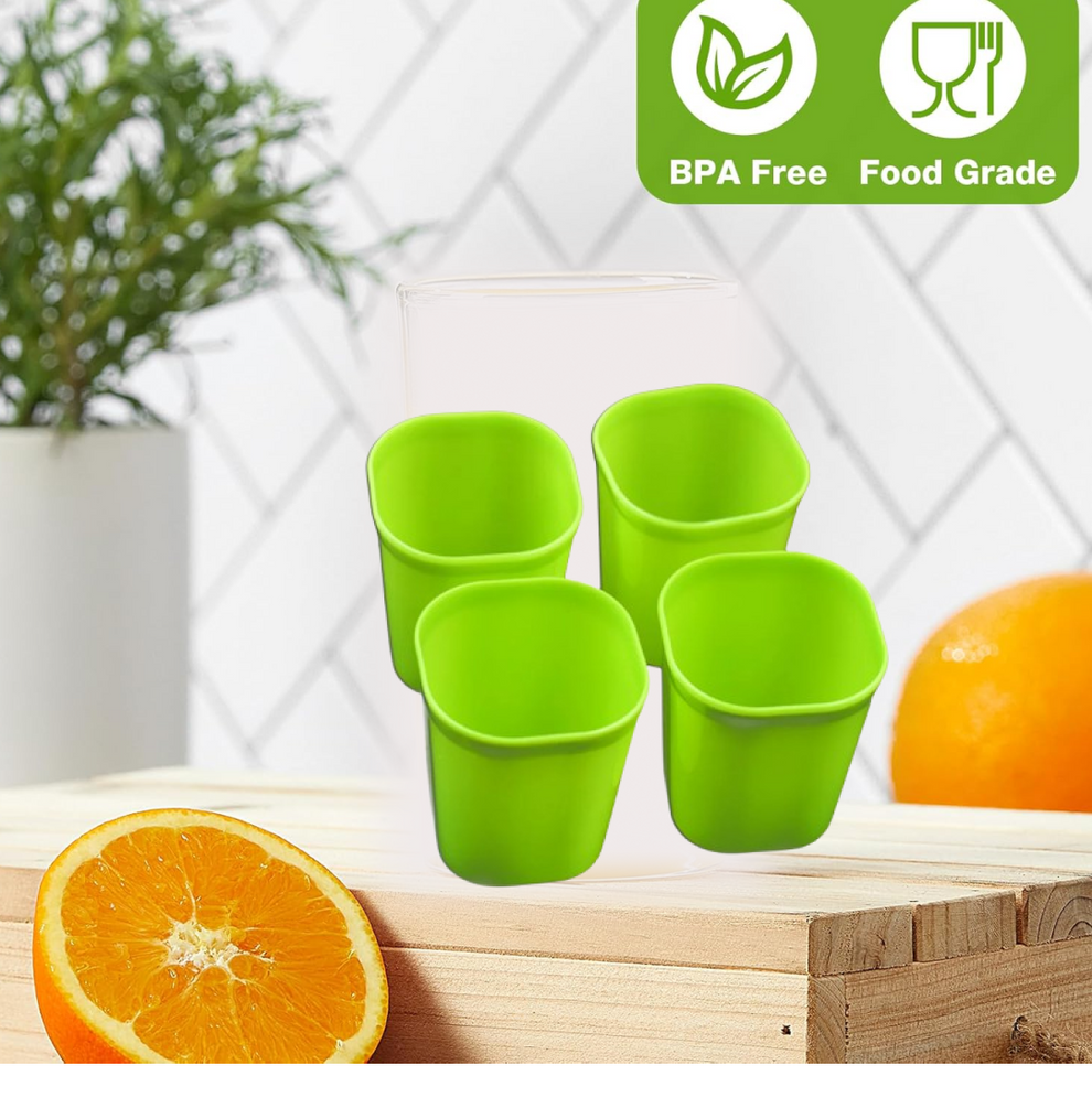 Plastic Drinking Glass Set – For Milk, Water &amp; Juice (Pack of 4)