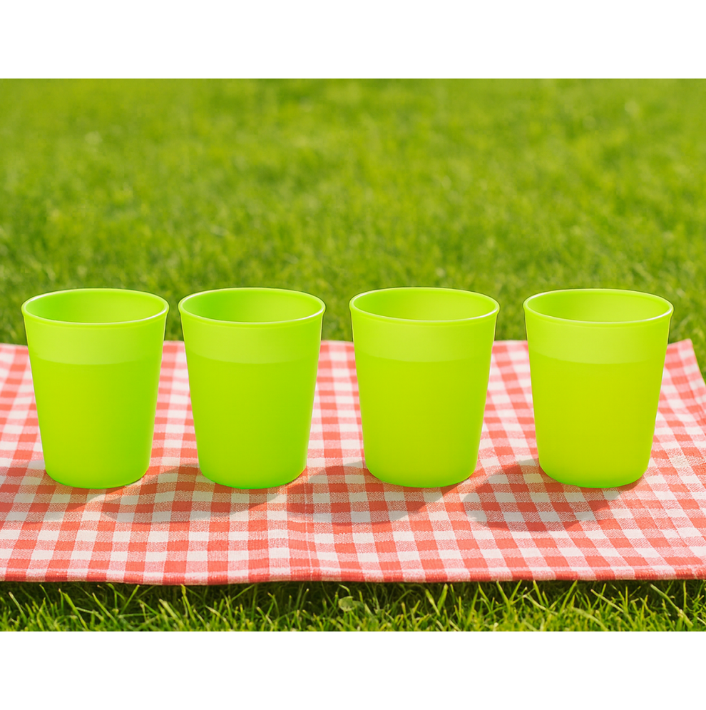 Plastic Drinking Glass Set – For Milk, Water &amp; Juice (Pack of 4)