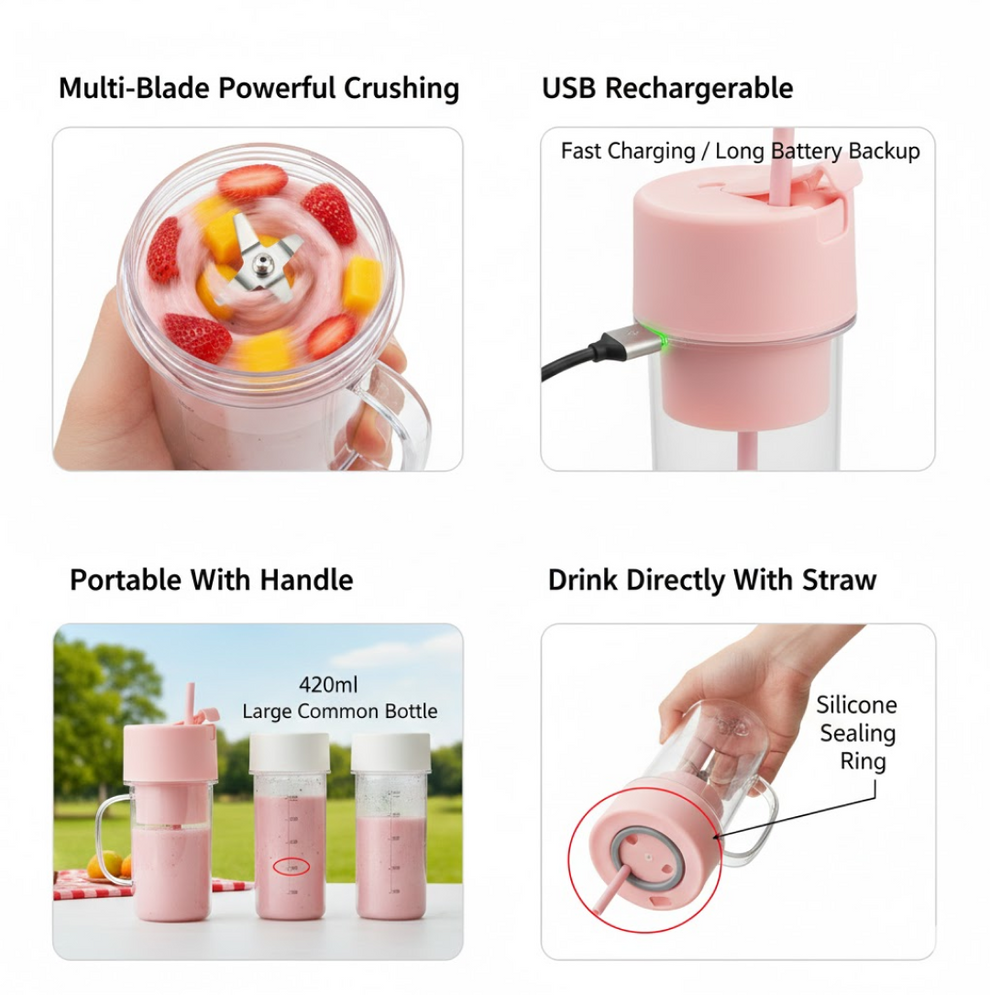 Portable Crusher Juicer – Fresh Juice Anytime, Anywhere