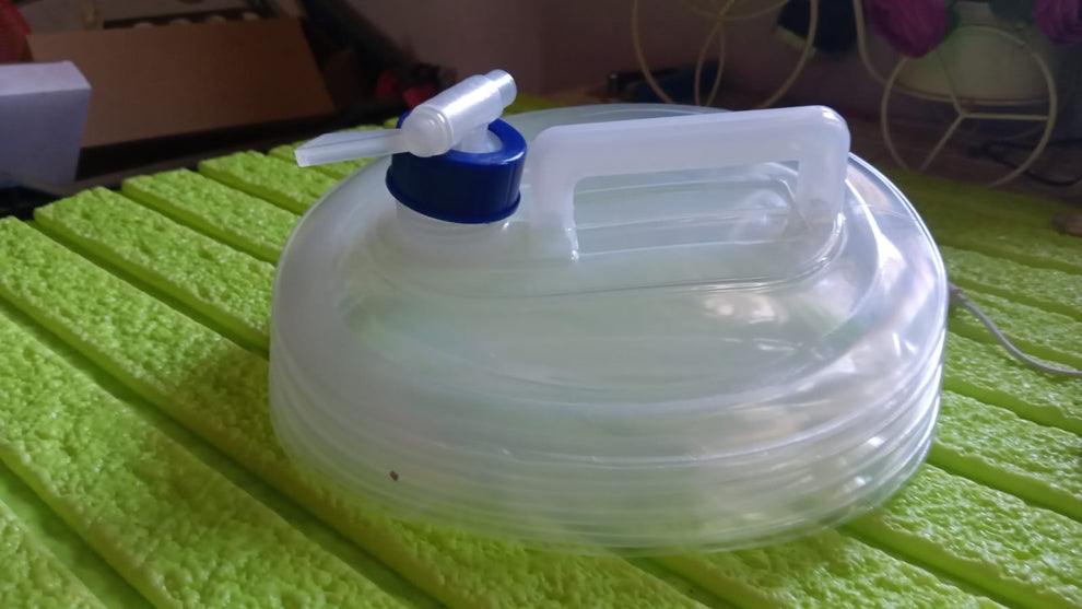 Outdoor Camping Collapsible Water Container with Carry Handle &amp; Tap Valve