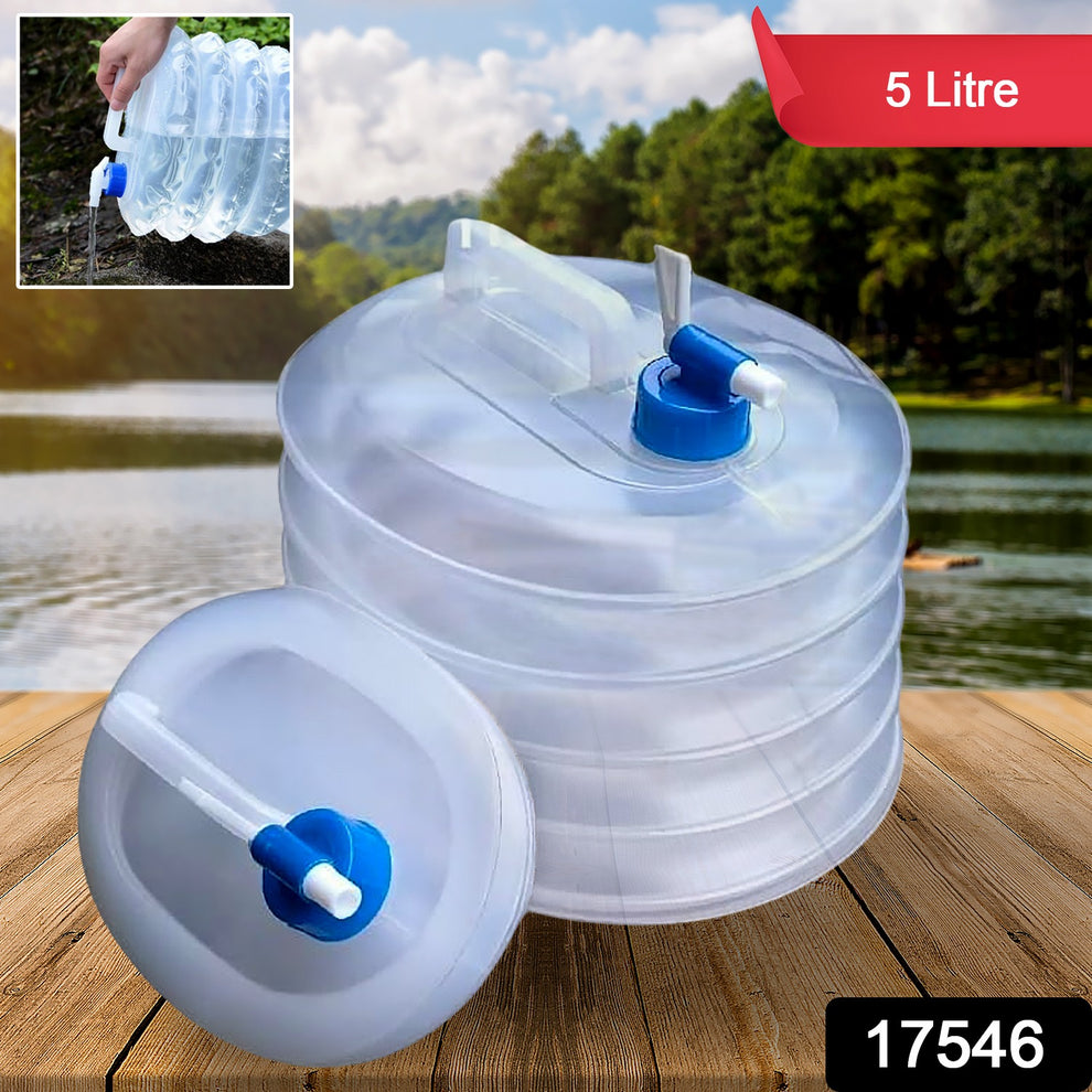 Outdoor Camping Collapsible Water Container with Carry Handle &amp; Tap Valve