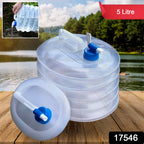 Outdoor Camping Collapsible Water Container with Carry Handle &amp; Tap Valve