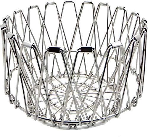 Multipurpose Fruit Basket – Stainless Steel Wire Bowl (Foldable)