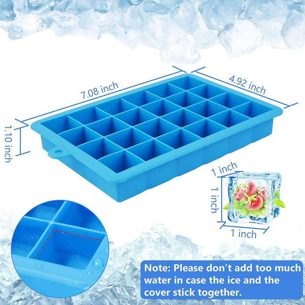 Silicone Ice Cube Tray – 24 Cavity Multicolor Ice Mold