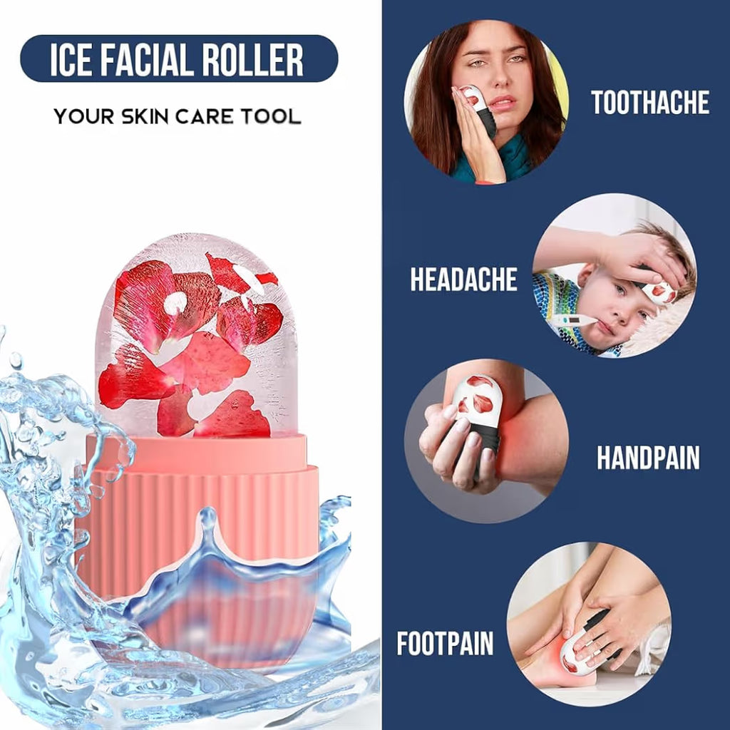Face Ice Roller for Men & Women – Reusable & Unbreakable Face Massager for Glowing Skin (pack of 2)