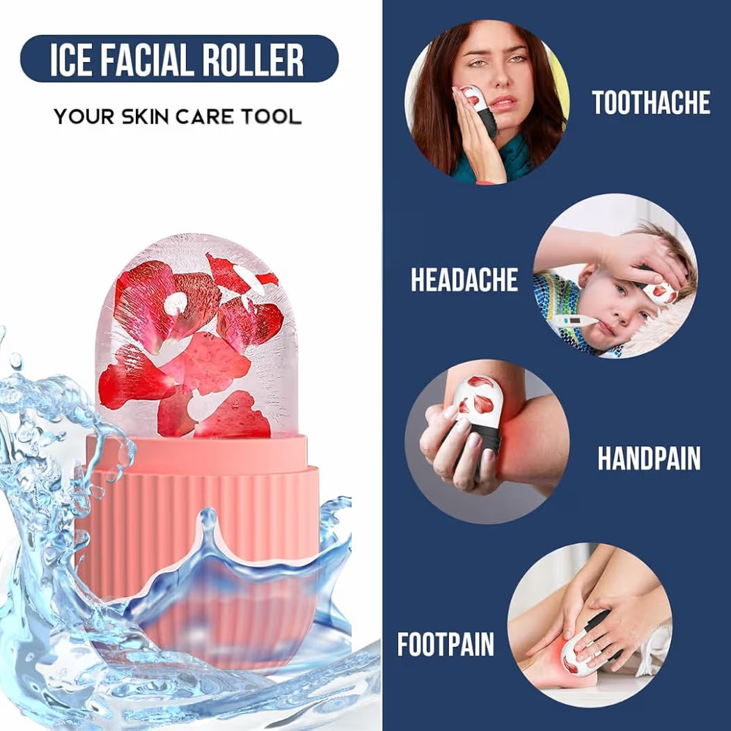 Face Ice Roller for Men & Women – Reusable & Unbreakable Face Massager for Glowing Skin (pack of 2)
