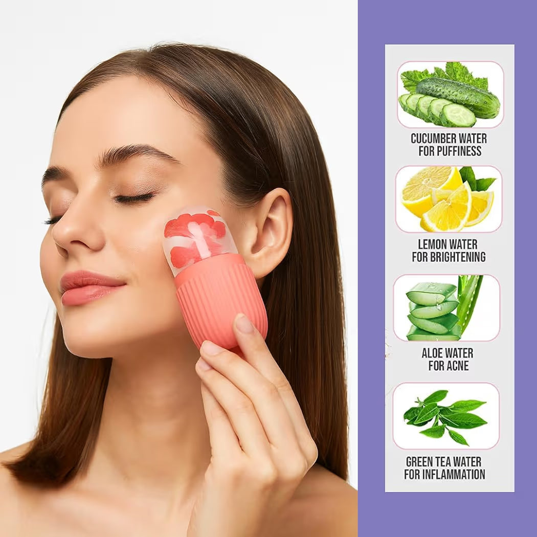 Face Ice Roller for Men & Women – Reusable & Unbreakable Face Massager for Glowing Skin (pack of 2)