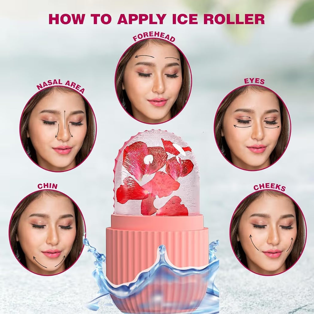 Face Ice Roller for Men & Women – Reusable & Unbreakable Face Massager for Glowing Skin (pack of 2)