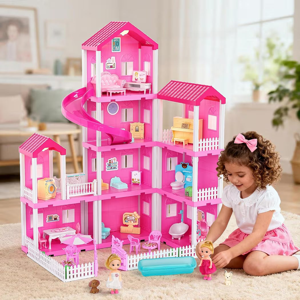 vamei 4 Tier Dollhouse with 9 Rooms and Dollhouse