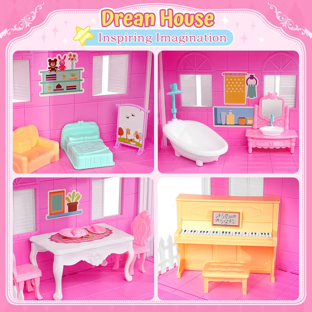 vamei 4 Tier Dollhouse with 9 Rooms and Dollhouse