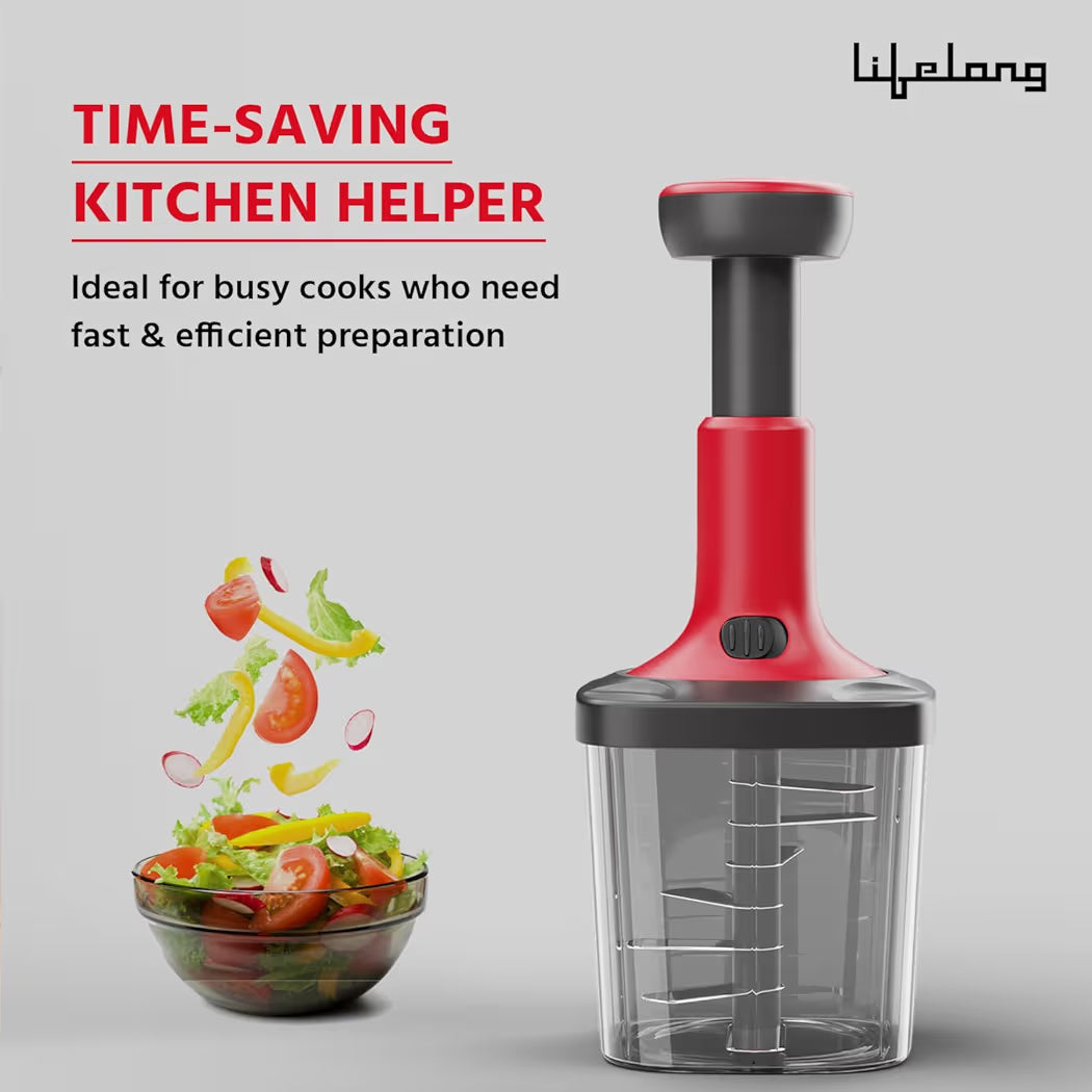 Hand Push Vegetable Chopper – Chop in Seconds, No Effort (900ml)