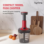 Hand Push Vegetable Chopper – Chop in Seconds, No Effort (900ml)