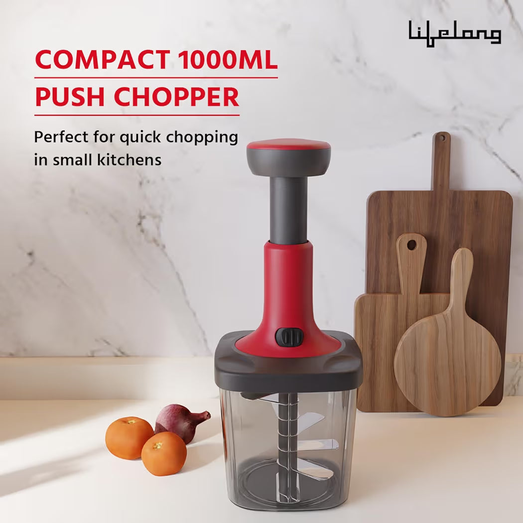 Hand Push Vegetable Chopper – Chop in Seconds, No Effort (900ml)