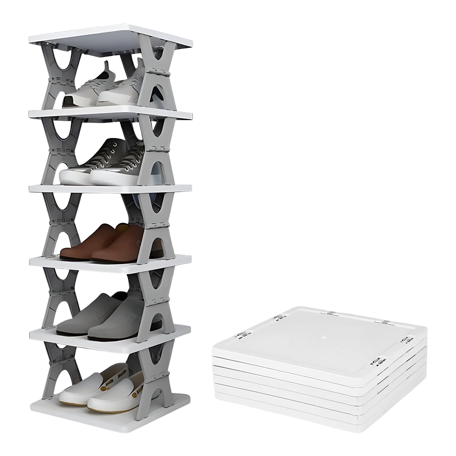 Foldable Shoe Rack (1 Pc, 6 Layers)