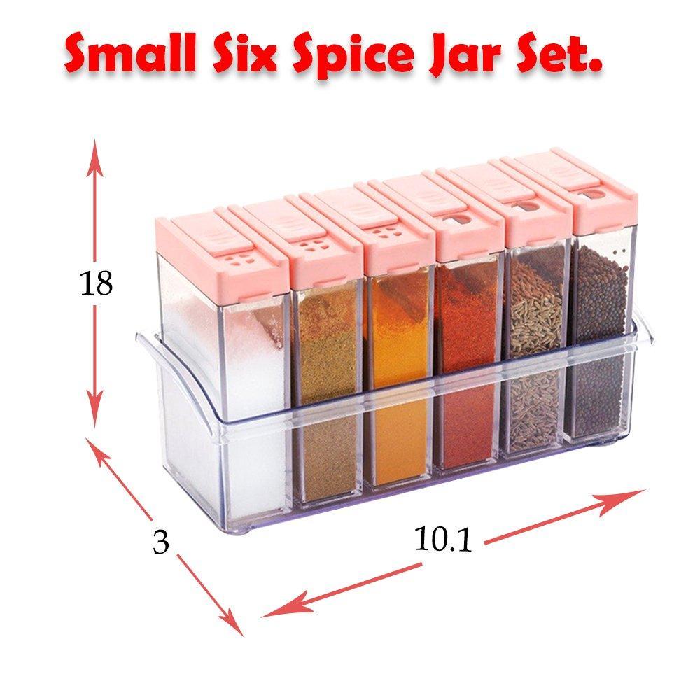 Spice Jars (6 Pcs, 14x22x8cm, Multicolour)