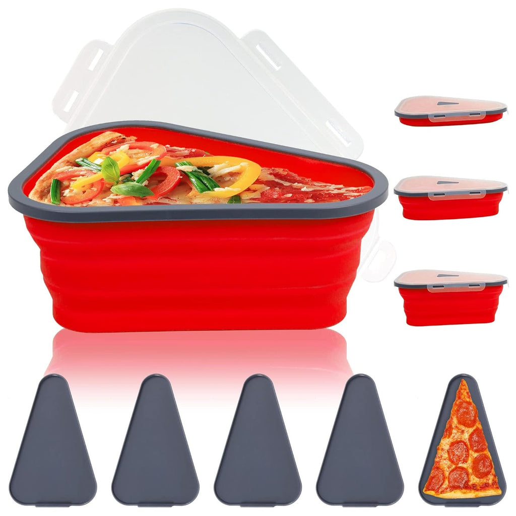 Reusable Expandable Pizza Storage Container With 5 Microwavable Trays