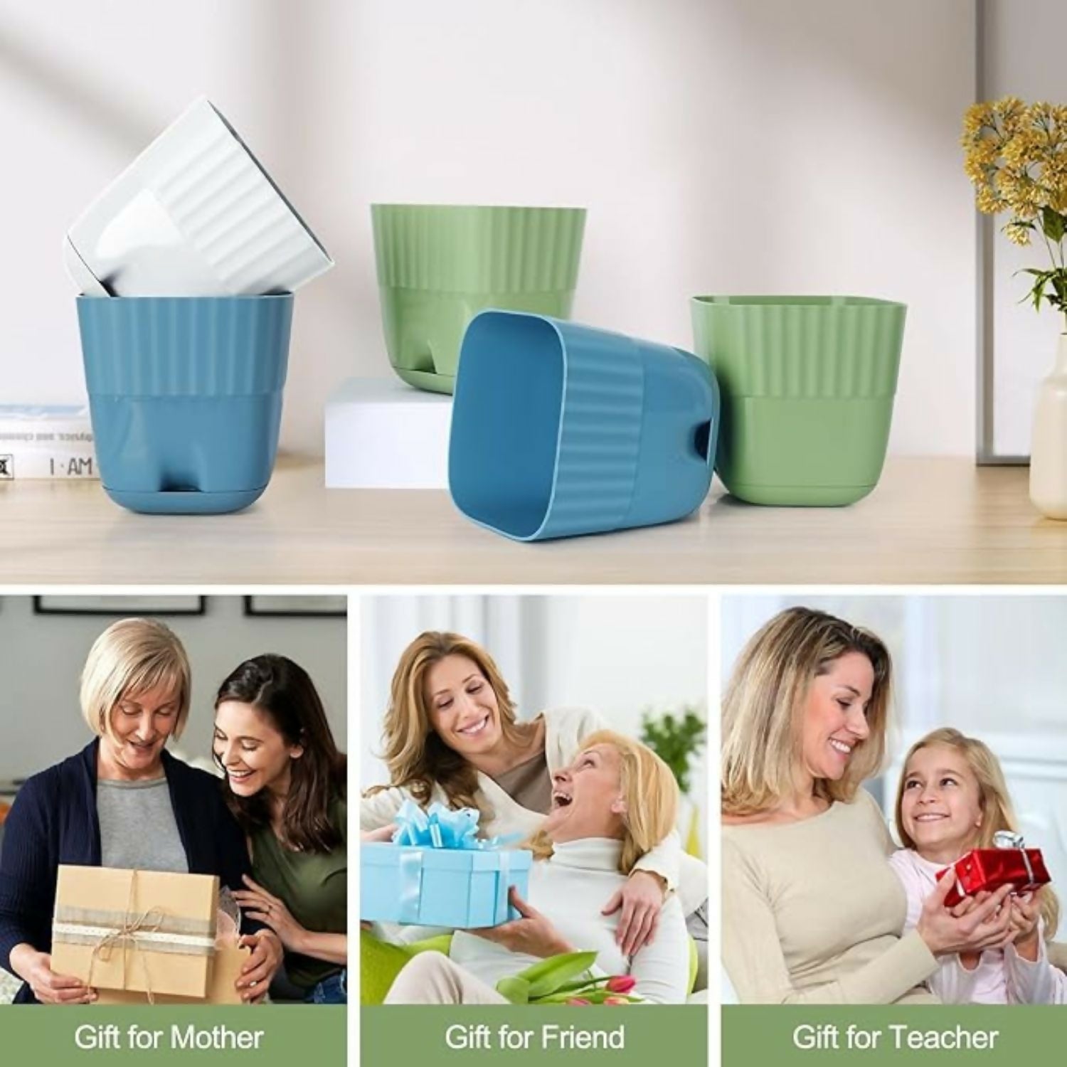 Beautiful Square Flower Pot (Pack Of 5)
