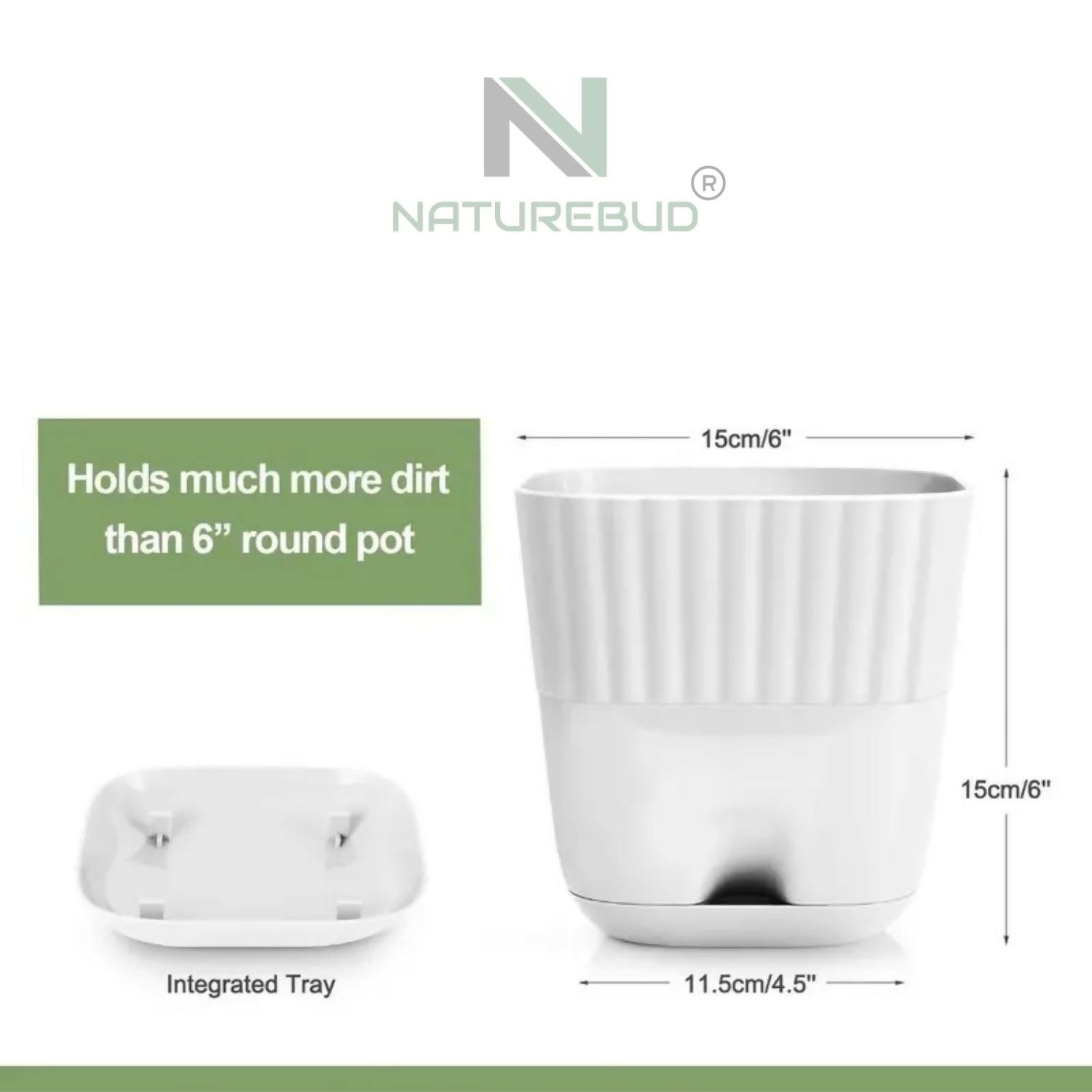 Beautiful Square Flower Pot (Pack Of 5)