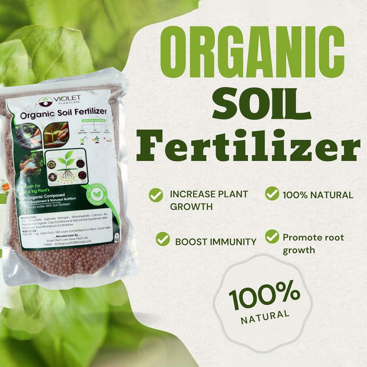 Organic Soil Fertilizer Granules (1 Kg Pack)