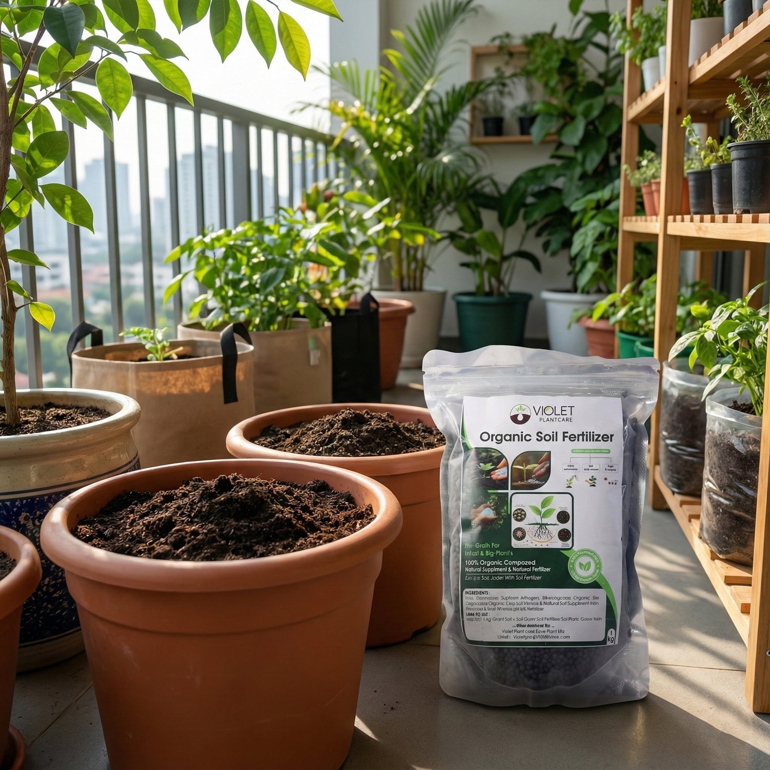 Black Organic Soil Fertilizer For Gardening (1 Pc, 1 Kg)