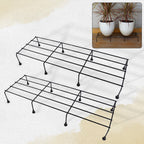 Metal Rectangle Flower Plant Stand For Balcony (60×20 Cm / 2 Pc Set)