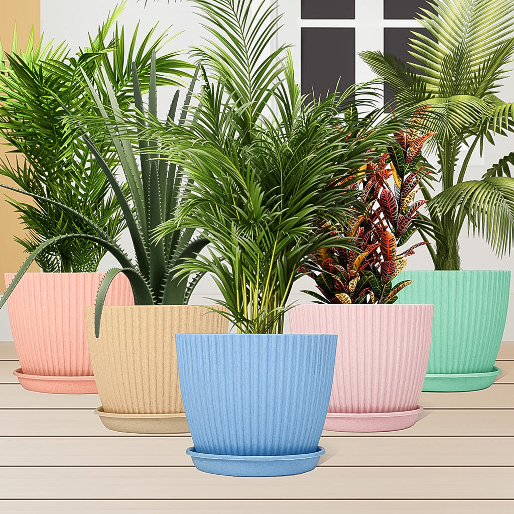Plant planter Pot With Bottom Tray (5 Pcs Set)
