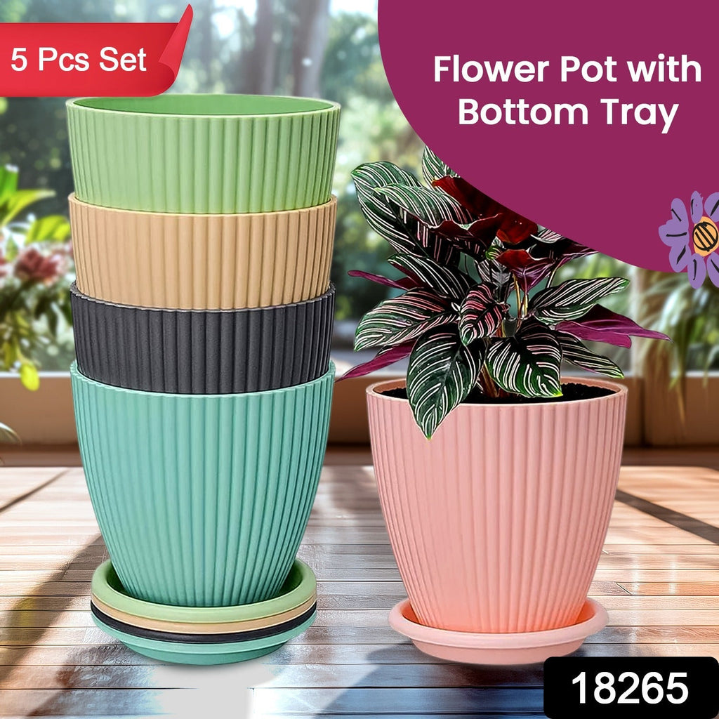 Plant planter Pot With Bottom Tray (5 Pcs Set)
