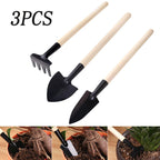 Kid's Garden Tools Set Of 3 Pieces (Trowel, Shovel, Rake)