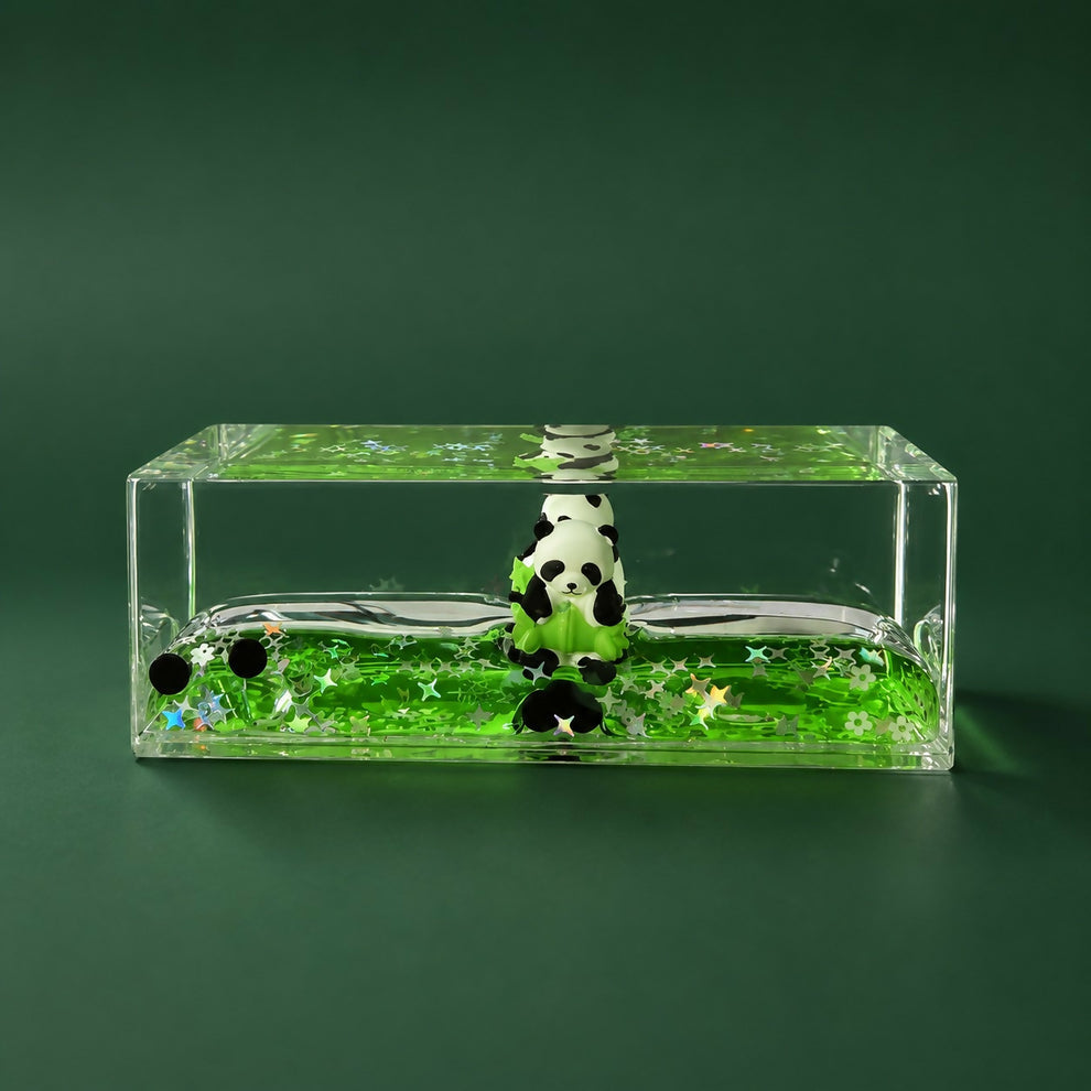 Panda Liquid Glitter Paper Weight