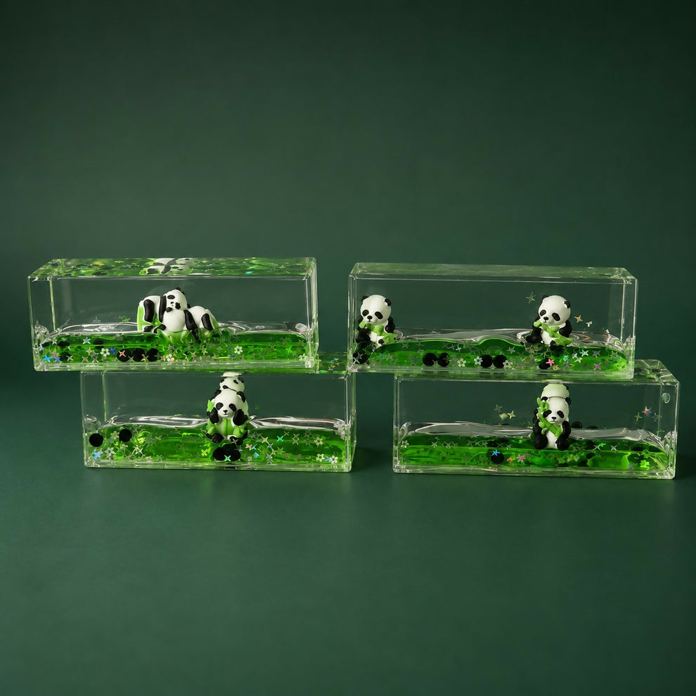 Panda Liquid Glitter Paper Weight