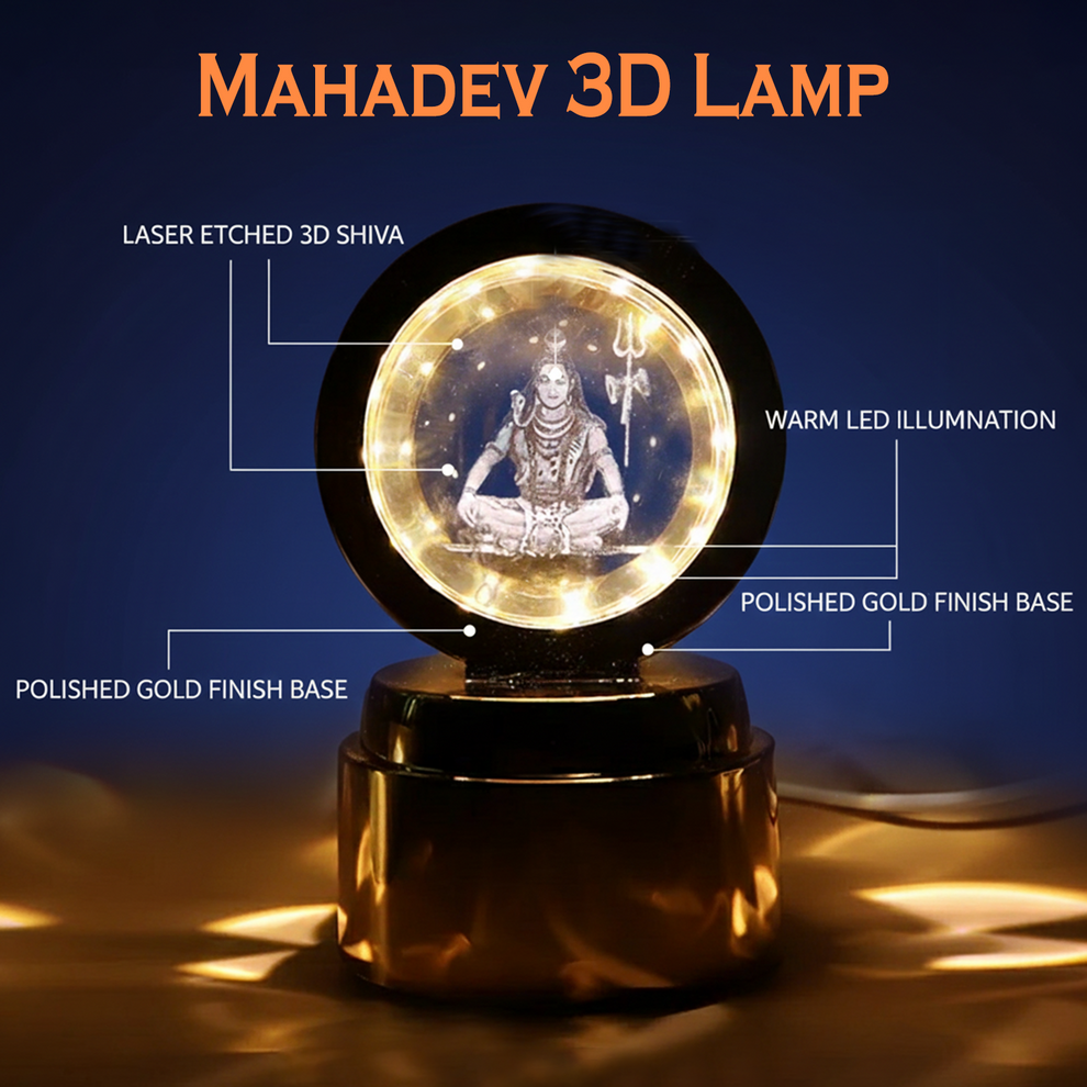 Mahadev 3d Crystal Ball Night Light